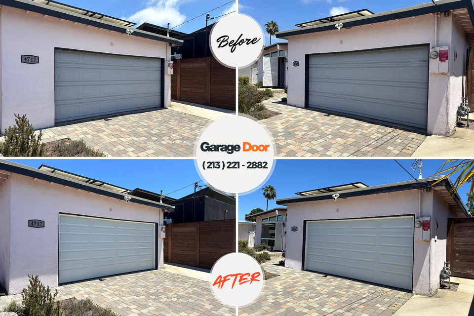 Before and after: garage door repair Weber County